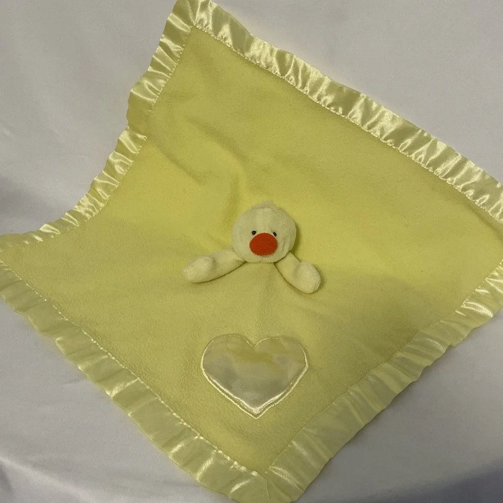 Baby Boom Duck Lovey Security Blanket Satin Trim & Heart Music Not Working